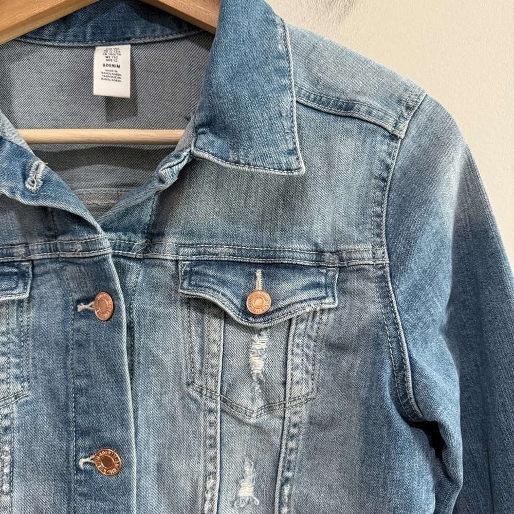 H&M Girls Jean Jacket Distressed Size 11-12